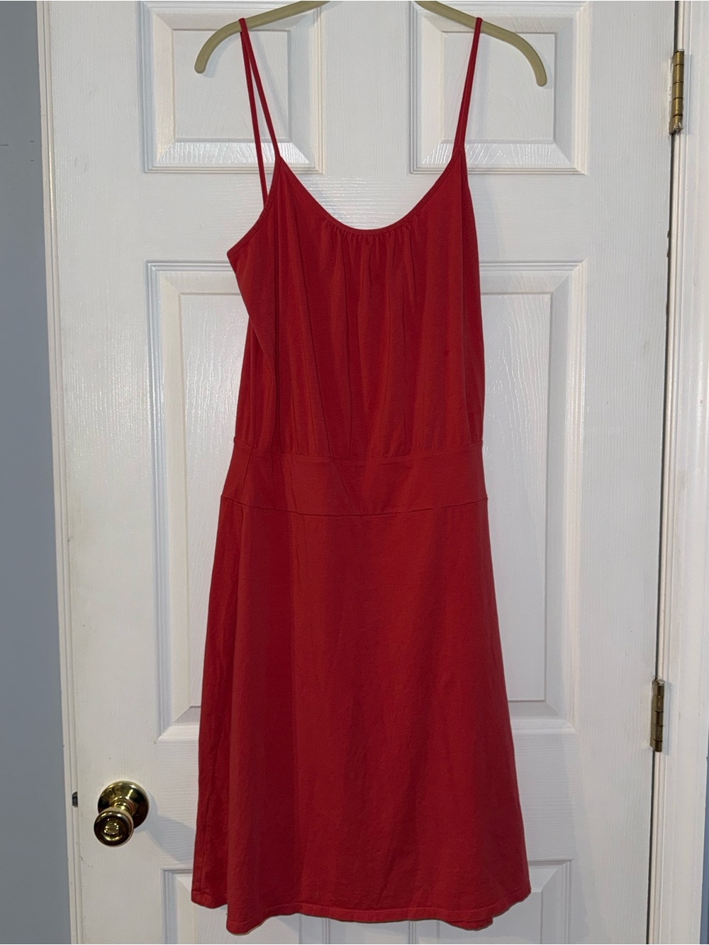 LOFT Red Spaghetti Strap Midi Dress